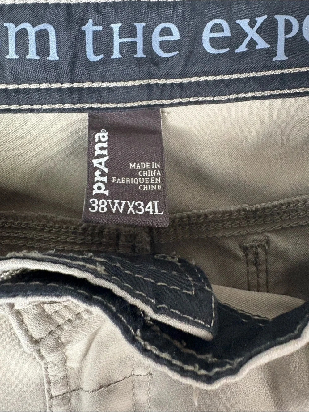 prAna Men’s Stretch Convertible Hiking Pants 38X34 Beige Trail Outdoor Cargo